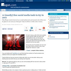 11 (mostly) free social media tools to try in 2011