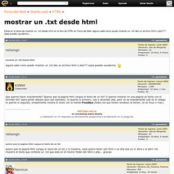 mostrar un .txt desde html