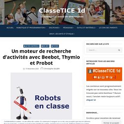 Un moteur de recherche d’activités avec Beebot, Thymio et Probot