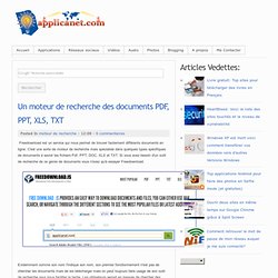 Un moteur de recherche des documents PDF, PPT, XLS, TXT