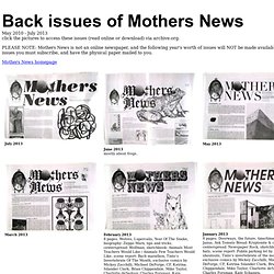 Mothers News back issue collection
