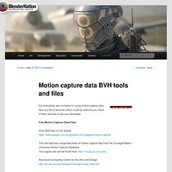 Motion capture data BVH tools and files