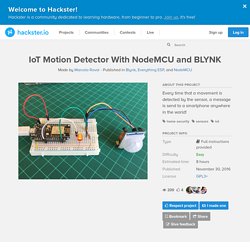 IoT Motion Detector With NodeMCU and BLYNK