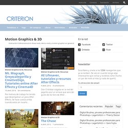 Motion graphics, 3D, animación y postproducción