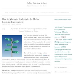 How to Motivate Students in the Online Learning Environment