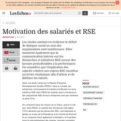 Motivation des salariés et RSE