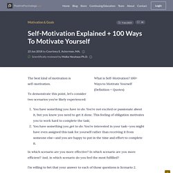 Self-Motivation Explained + 100 Ways To Motivate Yourself