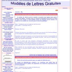 Lettres de motivation gratuites - Lettre de motivation gratuite chef de service - Lettres Types