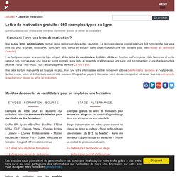 ... de lettres de candidature Une bonne lettre de motivation permet de se