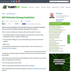 NLP Motivation Strategy Installation