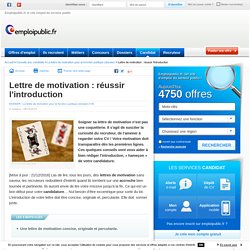 Lettre de motivation : réussir l'introduction