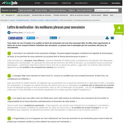 Lettre de motivation : les meilleures phrases pour convaincre