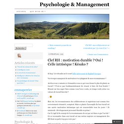 Motivation durable intrisèque Psychologie & Management (PERRIER)