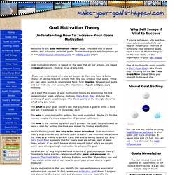 Goal Motivation Theory - Motives And Goals Motivation Theory