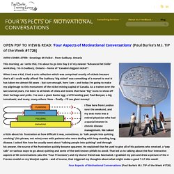 Four Aspects of Motivational Conversations - Paul Burke Training & Consulting Group