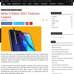 Moto G Stylus 2021 Features Leaked