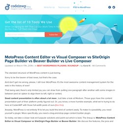 MotoPress vs Visual Composer vs SiteOrigin vs Beaver Builder