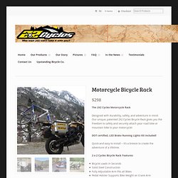 Motorcycle Bicycle Racks and Motorcycle Golf Bag Carriers. Call 919-590-0707 to Order. » Motorcycle Bicycle Rack