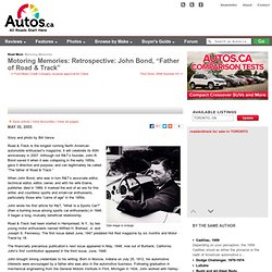 Motoring Memories: Retrospective: John Bond, "Father of Road & Track"