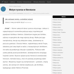 Motyw rycerza w literaturze - klp.pl