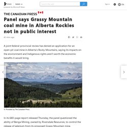 Panel says Grassy Mountain coal mine in Alberta Rockies not in public interest
