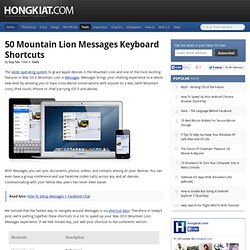 50 Mountain Lion Messages Keyboard Shortcuts