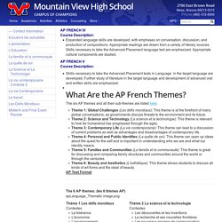 Mountain View High School » French IV/AP