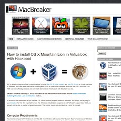 How to install OS X Mountain Lion in Virtualbox with Hackboot