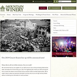 Concert Tickets at Mountain Winery