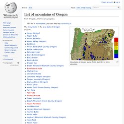 List of mountains of Oregon