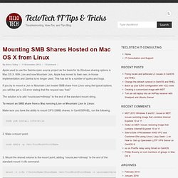 Mounting SMB Shares Hosted on Mac OS X from Linux