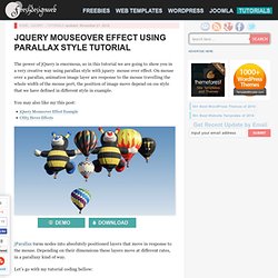 jQuery Mouseover Effect Using Parallax Style Tutorial