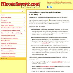 About Contacting Mary & MouseSavers Email