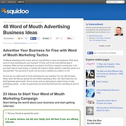 48 Word of Mouth Advertising Business Ideas