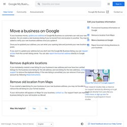Move a business on Google - Google My Business Help