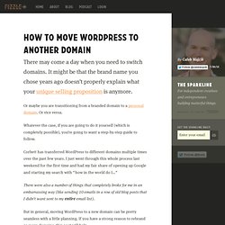 How to Move Wordpress To Another Domain