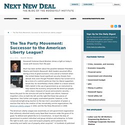 The Tea Party Movement: Successor to the American Liberty League?