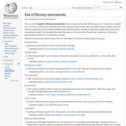 List of literary movements