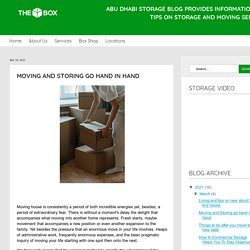 Moving and Storing go hand in hand