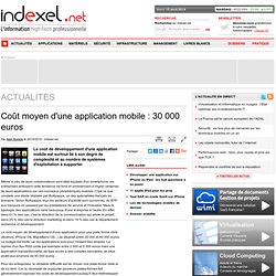Coût moyen d'une application mobile : 30 000 euros