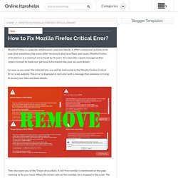 How to Fix Mozilla Firefox Critical Error? ~ Online Itprohelps