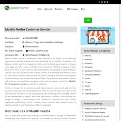 Mozilla Customer Service Number 1-866-285-2029