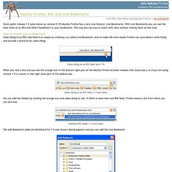 Mozilla Firefox: RSS and Live Bookmarks