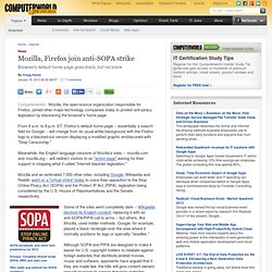 Mozilla, Firefox join anti-SOPA strike