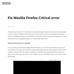 Fix Mozilla Firefox Critical error