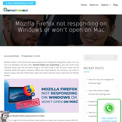 Mozilla Firefox not Responding on Windows or Won't Open on Mac