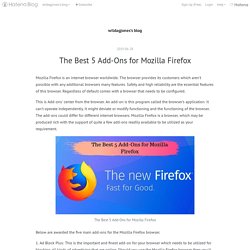 The Best 5 Add-Ons for Mozilla Firefox - wildagjones’s blog