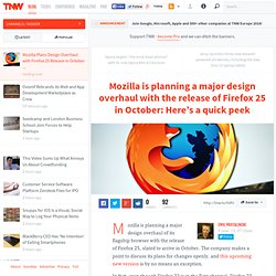 Mozilla Plans Design Overhaul with Firefox 25 Release in October