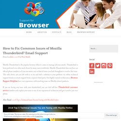 How to Fix Common Issues of Mozilla Thunderbird? Email Support