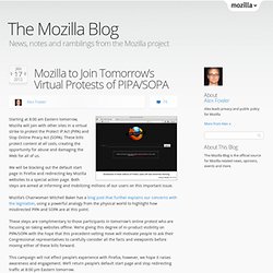 to Join Tomorrow’s Virtual Protests of PIPA/SOPA